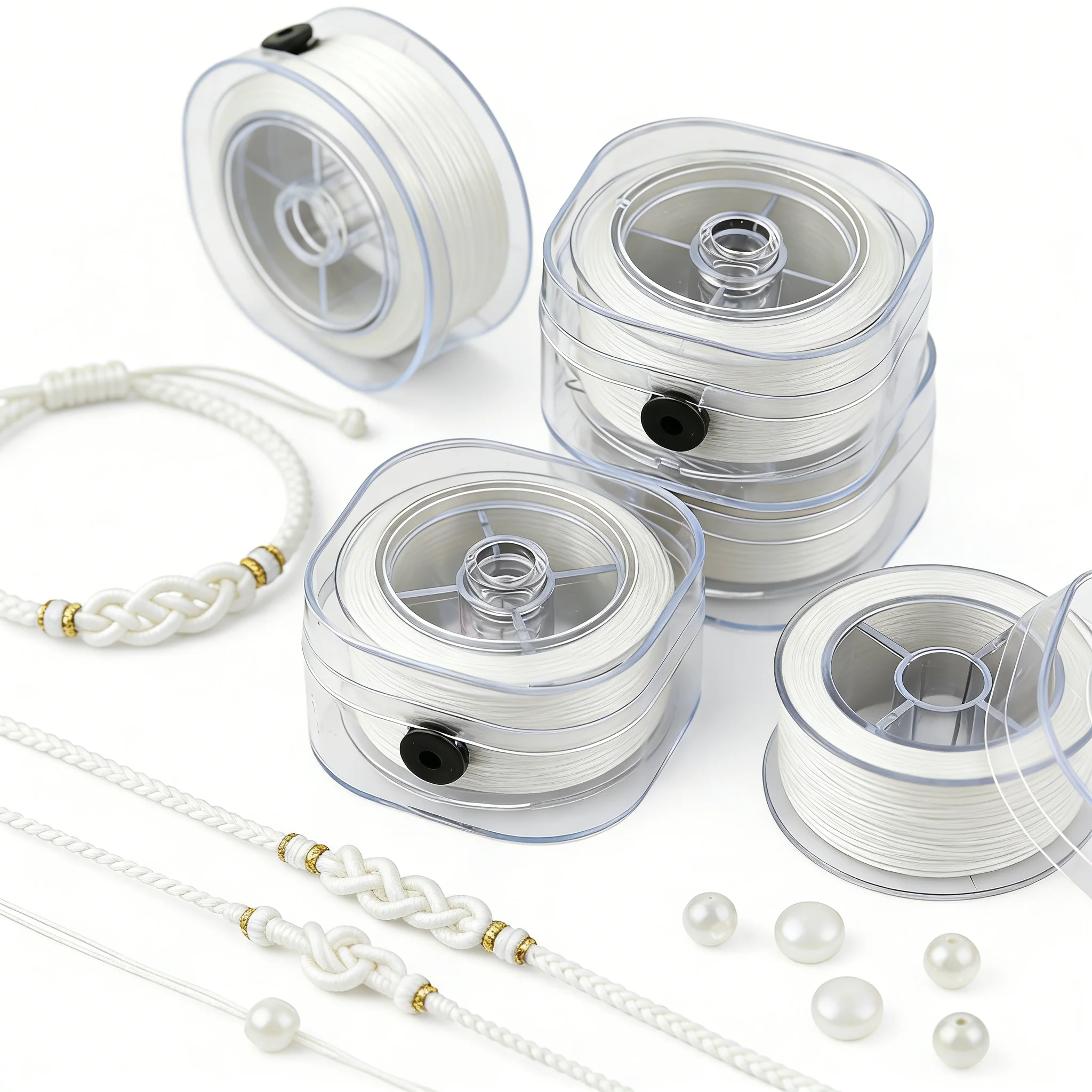 0.8mm White Flat Wire Boxed Handmade DIY Jewelry Making Bead Strings Loose Beads Necklace Link Bracelet Links Jewelry Accessorie