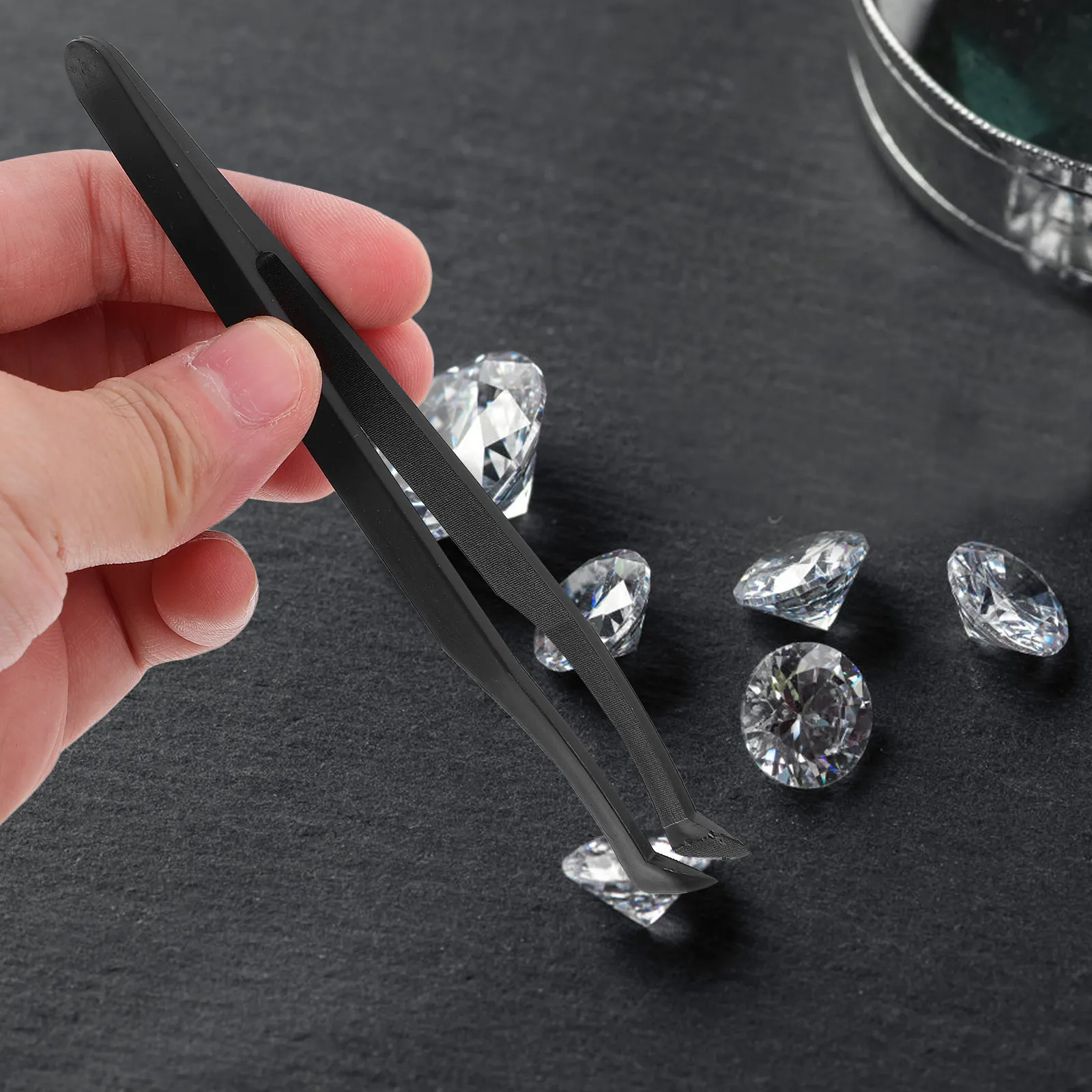 10Pcs Pointed Tweezers Plastic Ergonomic Handle for Crafts Jewelry Making Electronics Precision Craft Tweezers Set