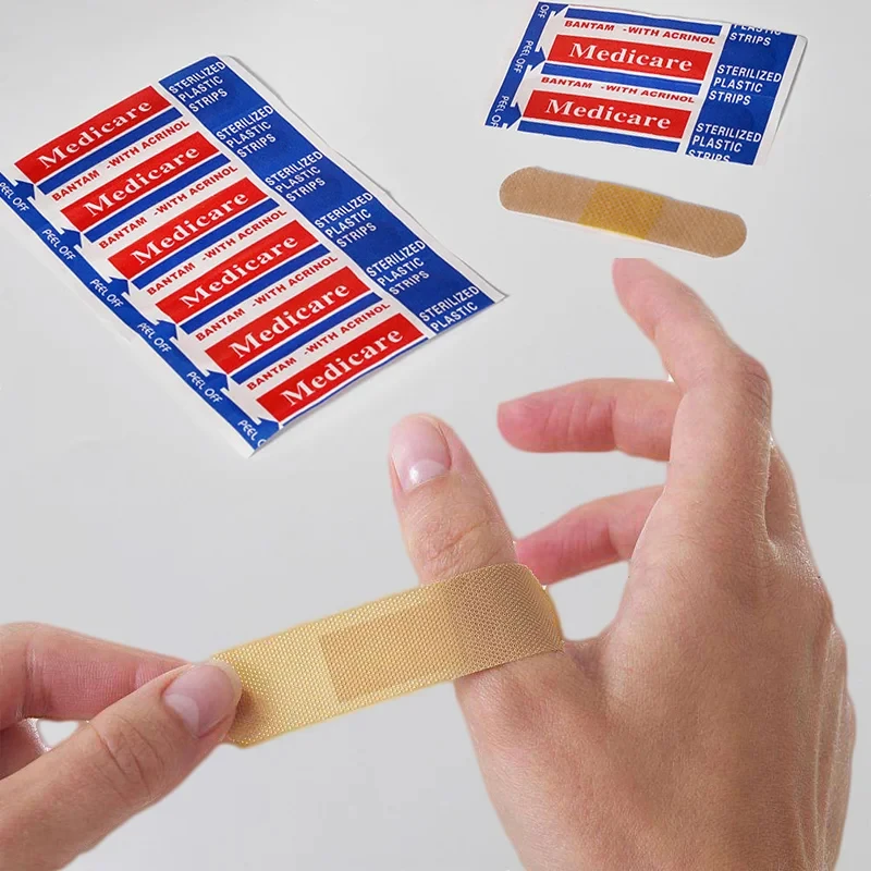 100pcs/lot Baby Bandages Wound Strip Skin Dressing Patch Kit Self-adhesive Bandage Non-woven Fabrics Band Aid Sticking Plaster