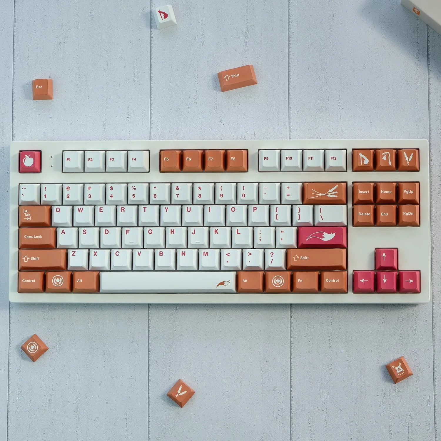 1 Set GMK Harvest Keycaps PBT Dye Sublimation Key Caps Cherry Profile Lightproof Keycap For 61 64 68 87 96 980 104 Layout