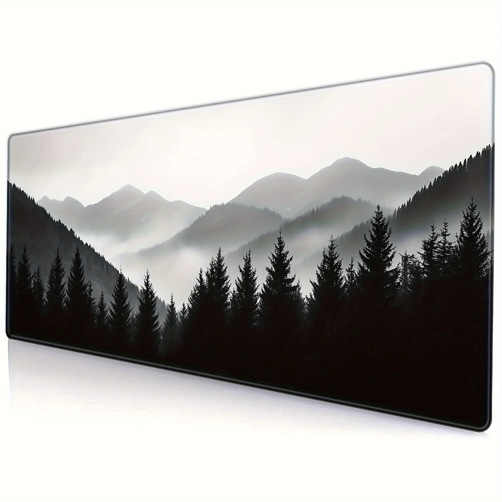 Large Forest Landscape Mouse Pad, Oversized Mouse Pad with Stitched Edges, XXL Keyboard Pad, Suitable for Gaming and Home Use