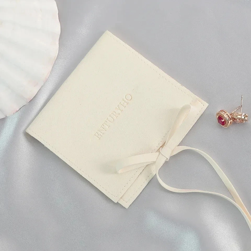 50pcs Custom Logo Size Microfiber Jewelry Bags Velvet With Rope Rings Earings Packaging Organizer Gift Tarot Bag Wedding Favors