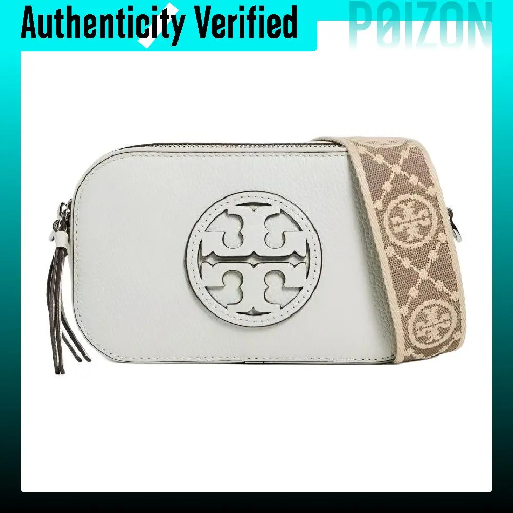TORY BURCH Miller Cow Leather Camera Bag Crossbody Bags Mini Unisex Gray Green 170590-020
