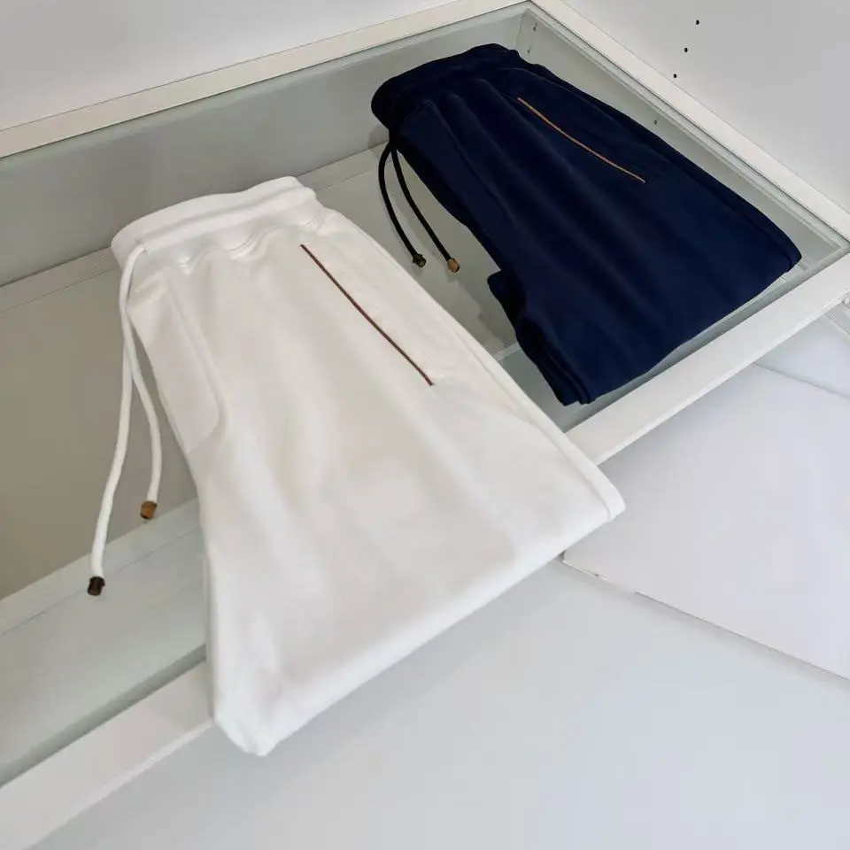 Italy BC old money wind elastic waist drawstring pure cotton breathable sports and leisure five-point shorts