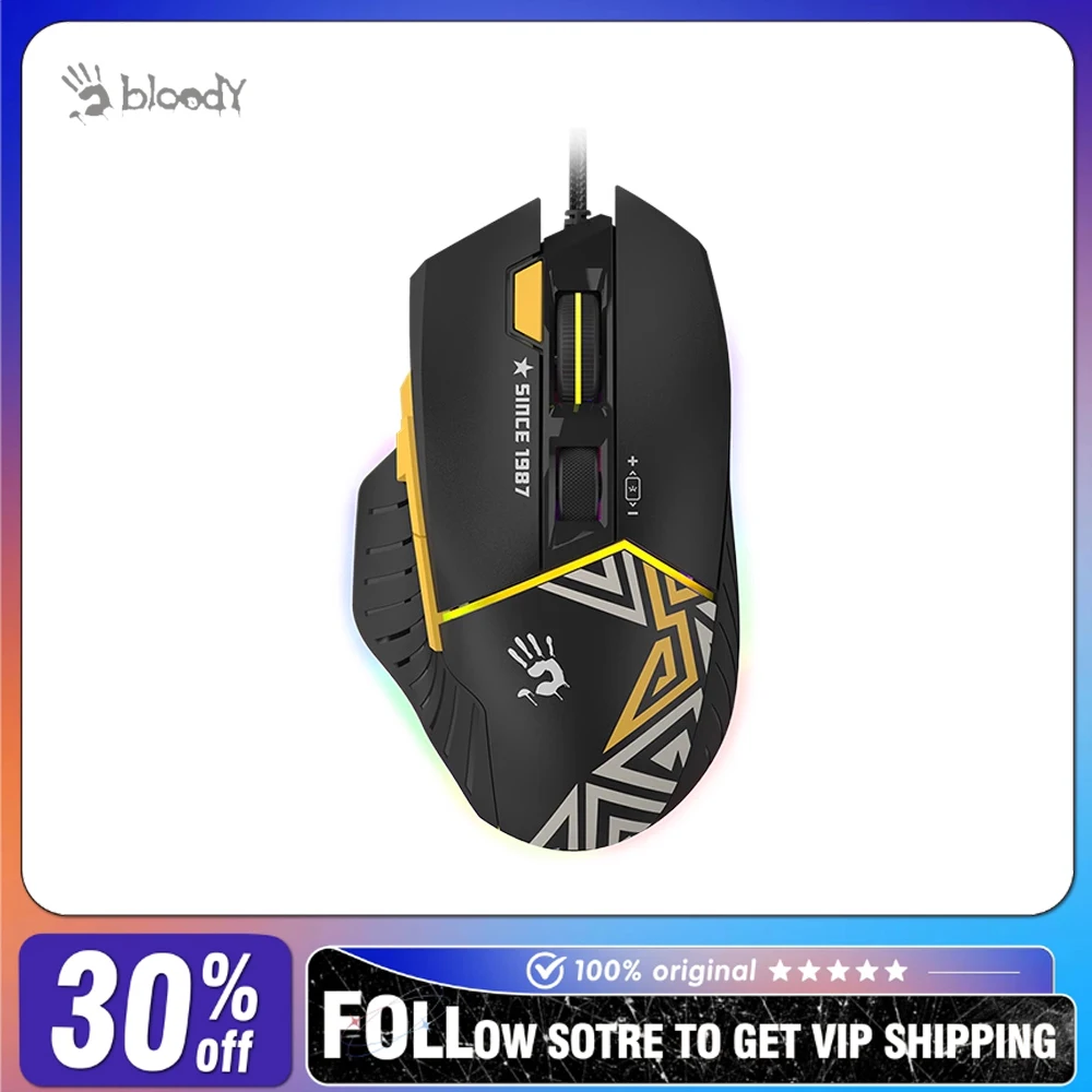 Bloody Walk of Fame Series ES52QMAX Wired Gaming Mouse 12000CPI BC3332-A Engine Desktop Computer E-sports Gamer Mouse Gifts