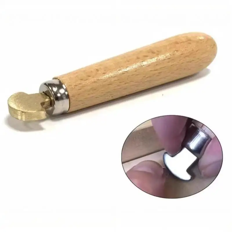 Diamond Bezel Set Jewelry Making Wooden Handle Gemstone Setting Pusher Handpiece Crafting Tool DIY Hand Tools