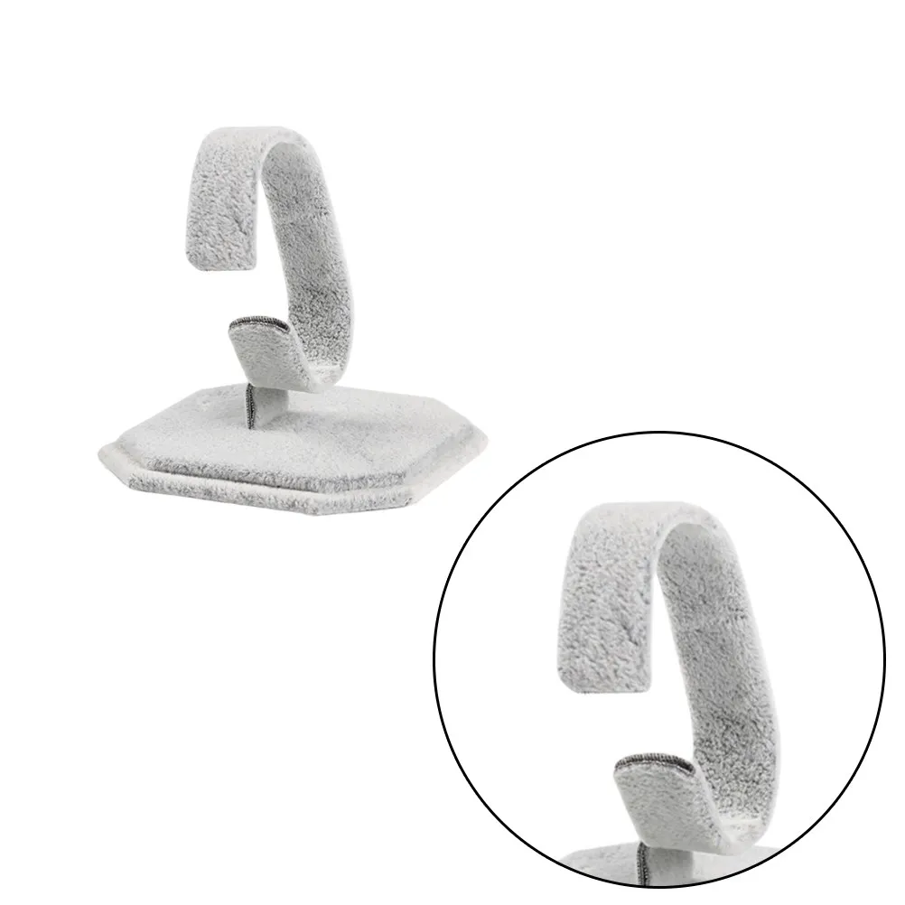C-Shaped Jewelry Display Rack for Watches, Bracelets & Bangles  Adjustable Iron Stand with Suede Wrap