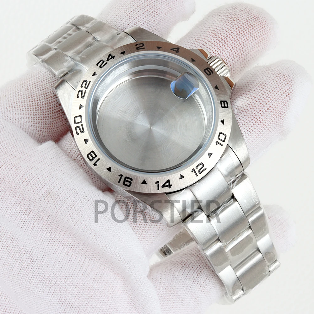 EXP 24 Hours Bezel 39mm NH35 Case Sapphire Glass Jubilee/Oyster Strap for Explorer NH34 NH35 NH36 NH38 Movement 28.5mm Dial