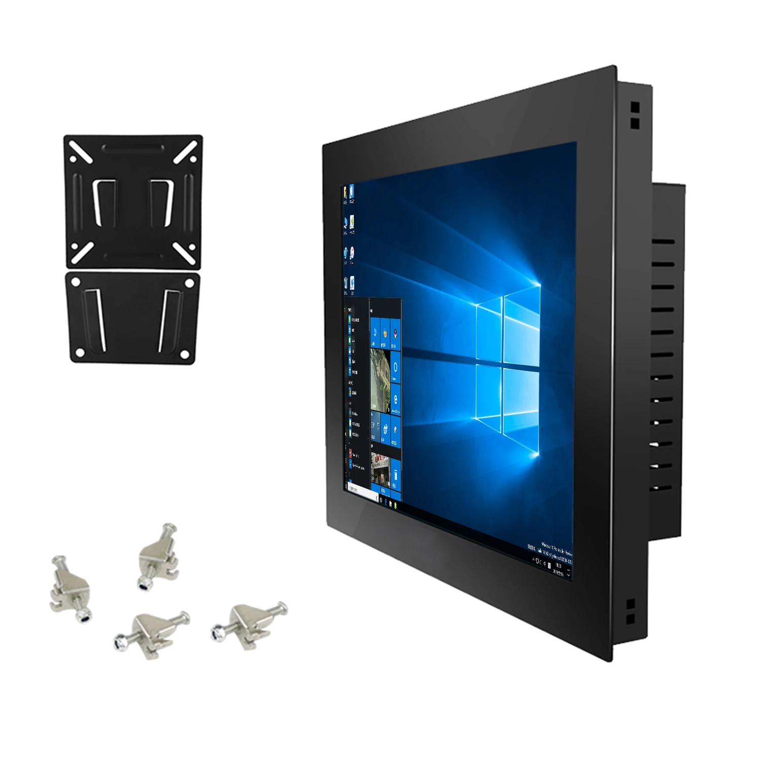 18.5" 19" 21.5" 23.6 inch embedded industrial computer monitor lcd display with resistive touch screen VGA USB HDMI-interface