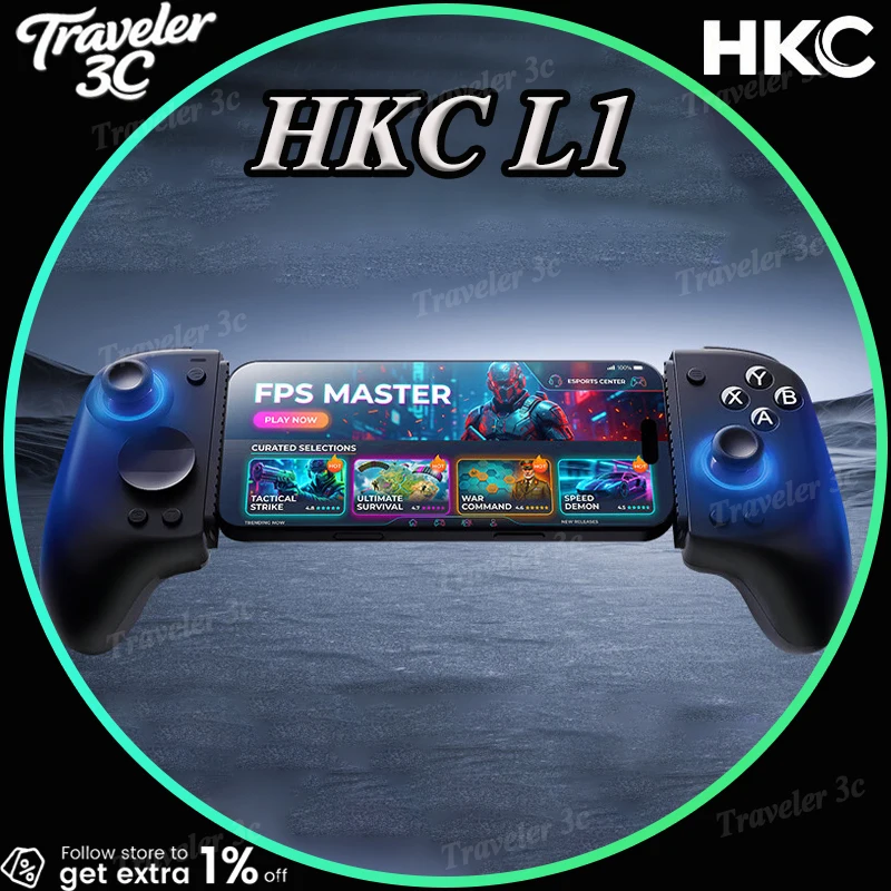 HKC L1 Wireless Gaming Controller Stretchable Multi Mode Dual Hall Asymmetric Vibration Rgb Lighting For Pc Steam Ios Android