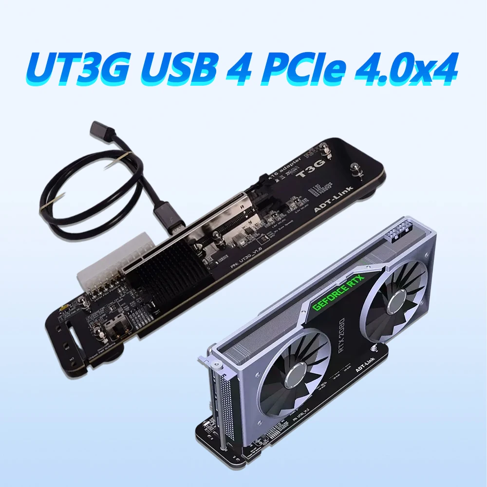 UT3G Laptop Graphics Card External To USB 4 PCIe 4.0x4 Docking Station Compatible for Thunderbolt 3 Laptop/lTX STX Motherboard