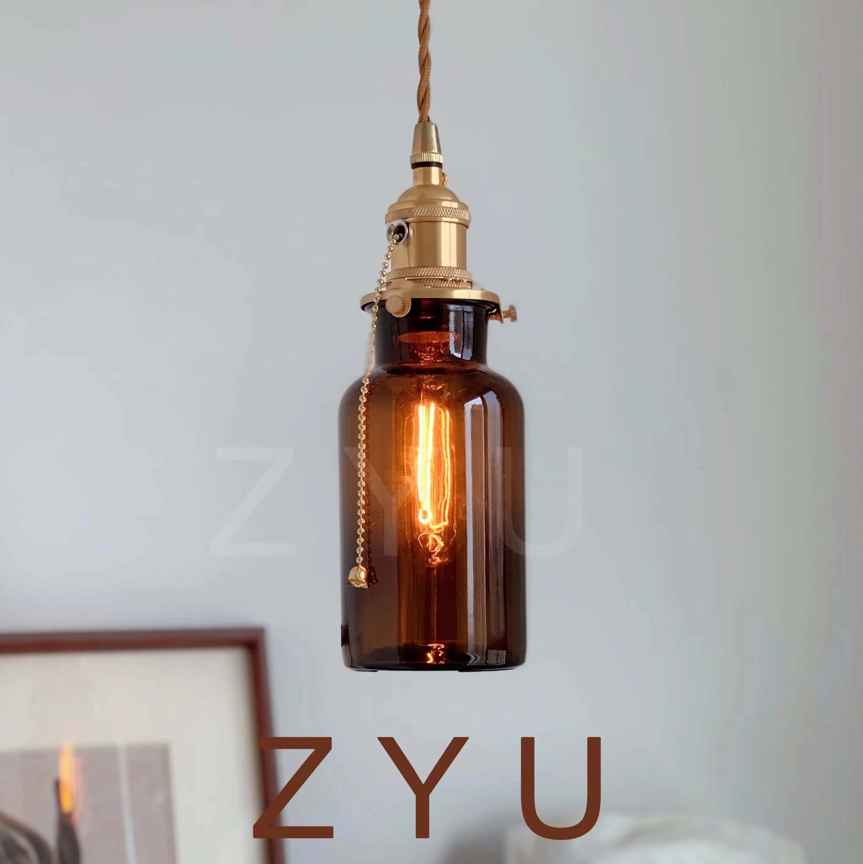 American retro vintage vintage light minimalist bar counter restaurant glass pendant light