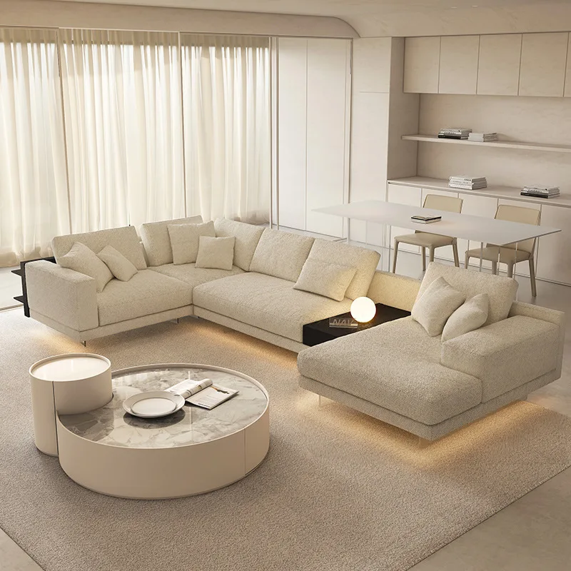# Nordic Modern Fabric Sofa Set Modern Luxury Design Customized Color Floating Light Corner Sofa for Large Living Room Furniture