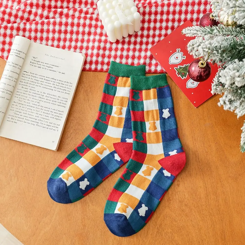 Cute Christmas Tree Christmas Socks Cotton Warm Happy Christmas Socks Home Sleep Socks Thickened Female Hosiery Ladies