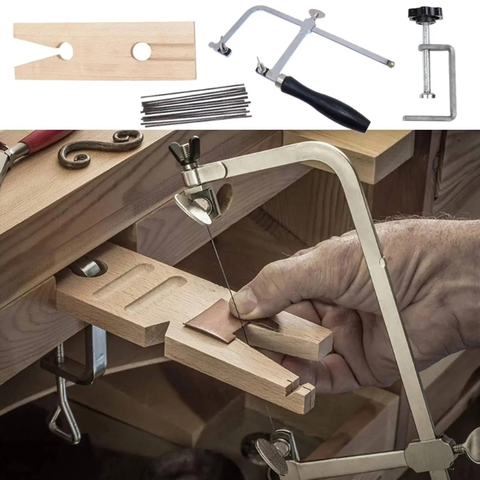 Mini Jeweler'S Coping Saw Set Jewellery Craft Tool 3-in-1 144 Saws