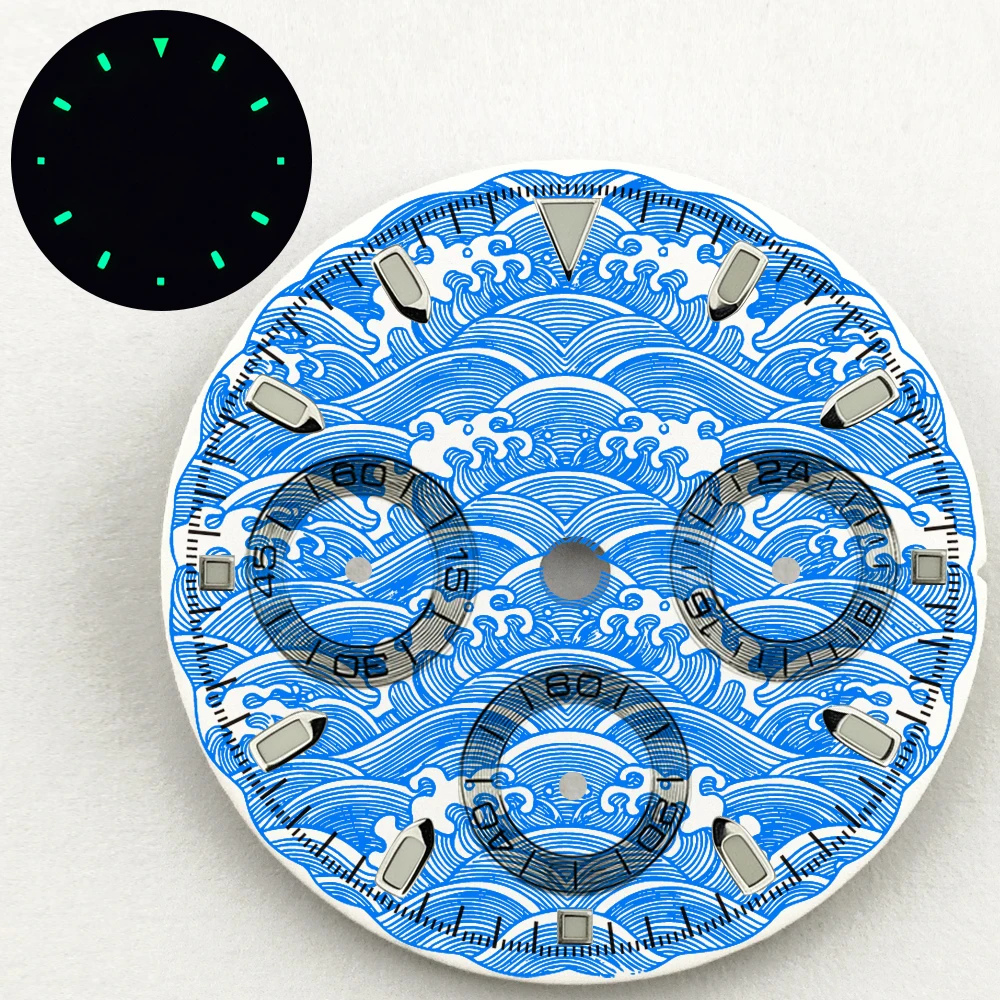 VK63 dial 29mm dial Kanagawa Wave Dial for VK63 Movement Watch Dial Creative Art Dial watch accessories Men Watch Dial