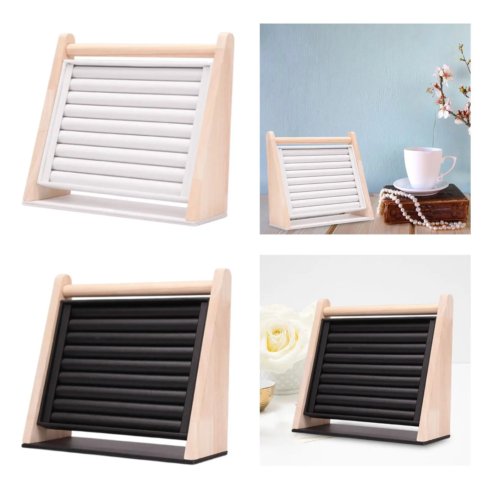 Rings Display Stand Tray Display Vertical Large Capacity 9 Long Slots Jewelry