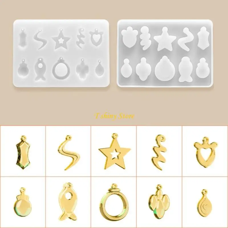 N58F Silicone Mold for DIY Earrings & Ear Drops Special Shaped Earring Pendant Mould