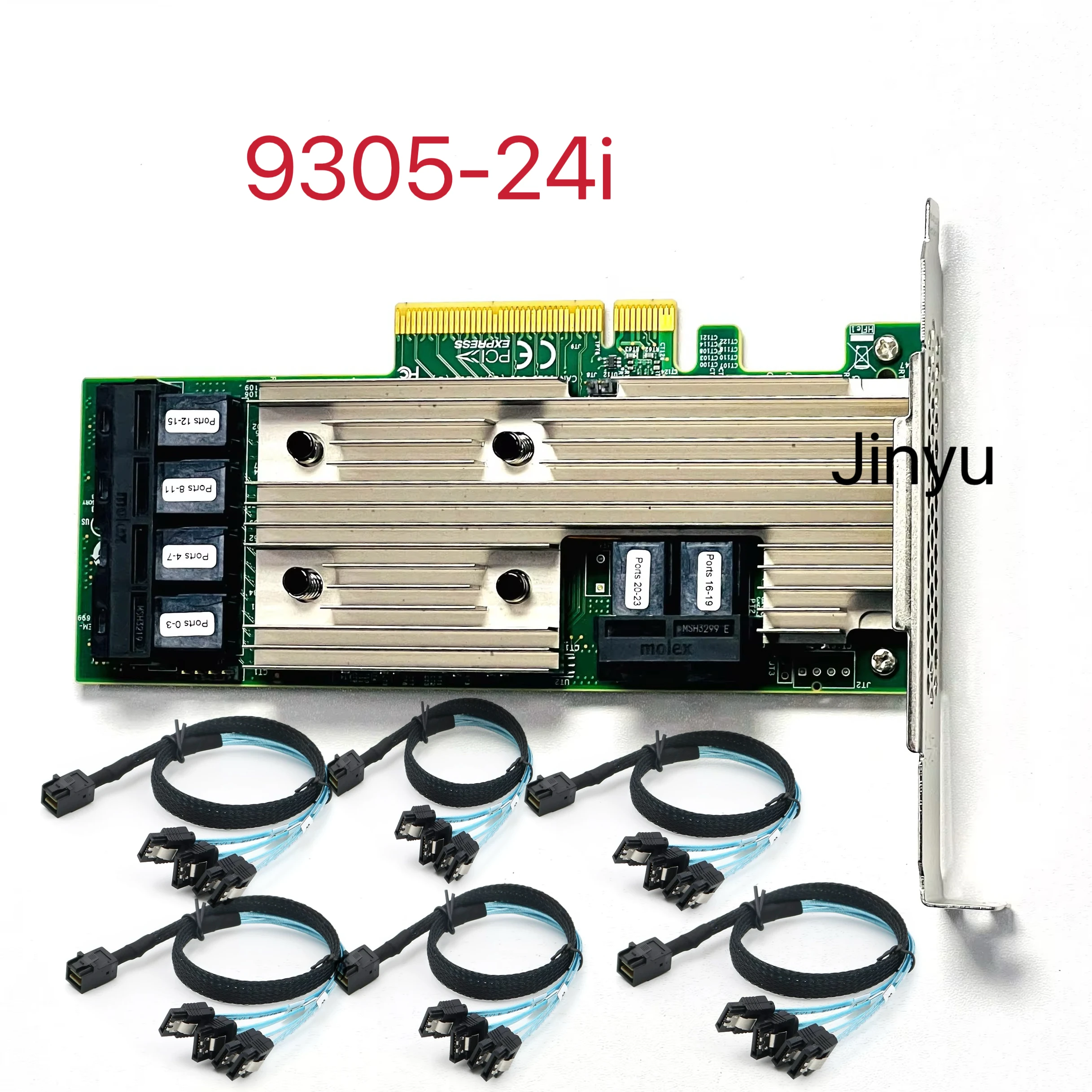 LSI SAS 9305-24i SAS3224 IT-Mode HBA JBOD PCI-E 3.0 SATA / SAS 6-Port SAS3 12Gb/s 6*SFF-8643 SATA Cable