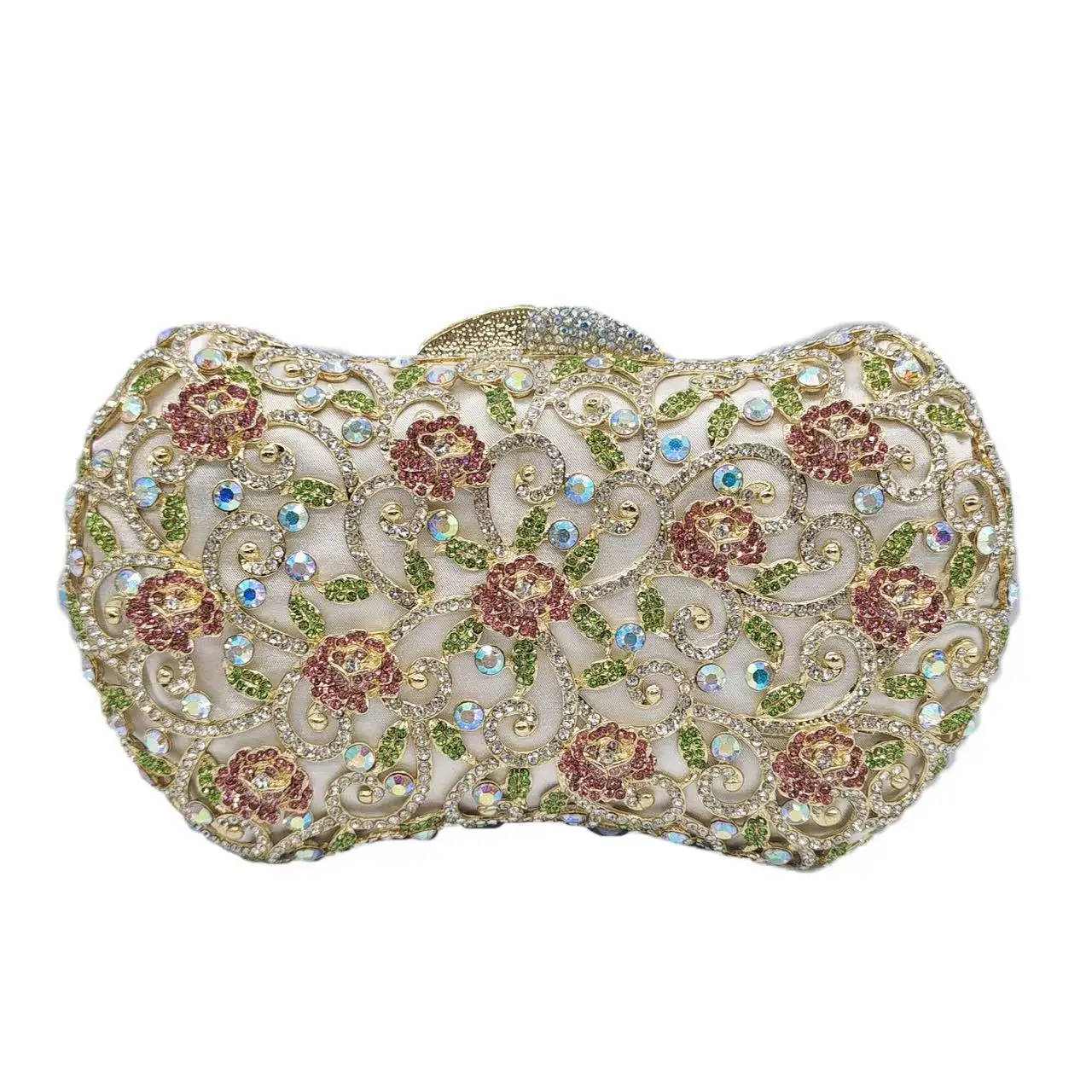 Dinner Metal Hard Box Diamond Bag Banquet Handbag Pursebag Crystal-Embellished Party Clutch Rhinestone Purse Carteras Para Mujer