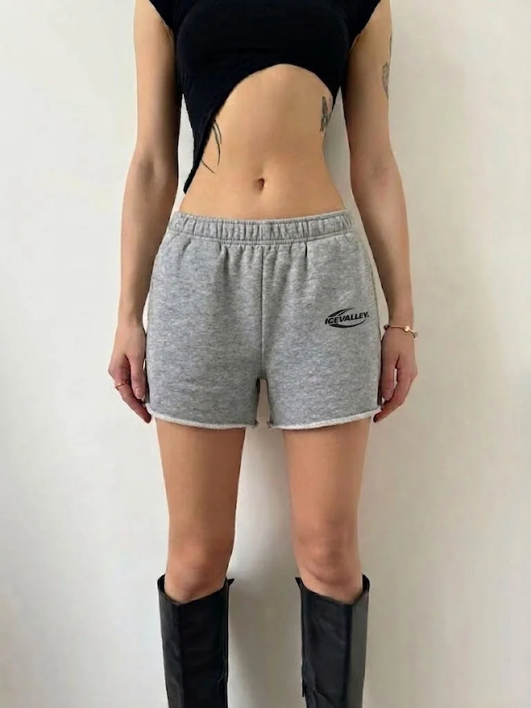 Korean Style High Waist Frayed Hem Short Pants Letter Print Outdoor Wear Sporty Hot Pants Loose Fit Cotton Summer Shorts