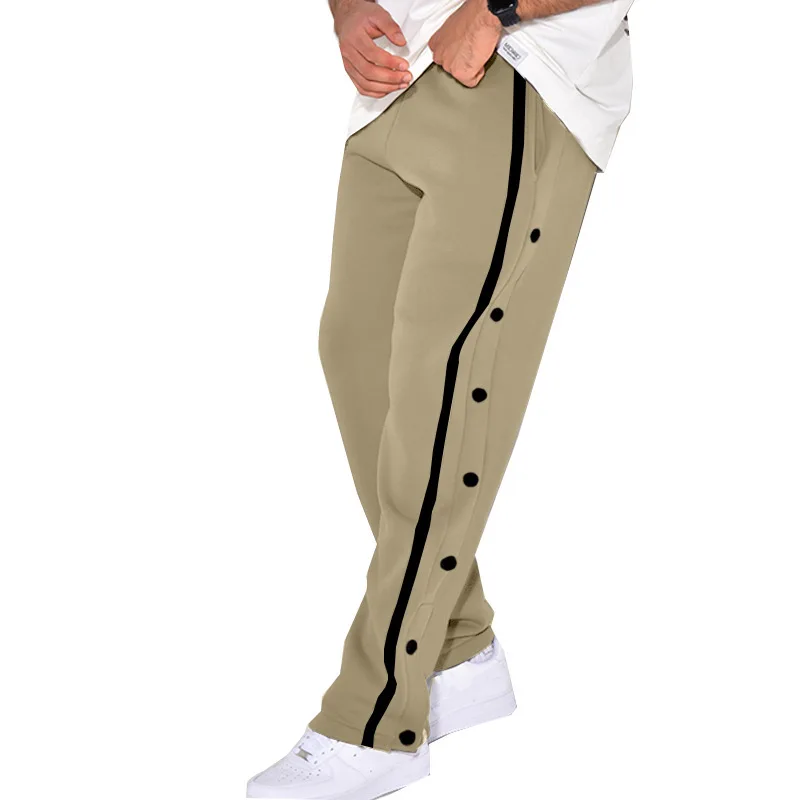 Casual Sports Breasted Pants Men's Autumn New Loose Straight Drawstring Large Size Trousers