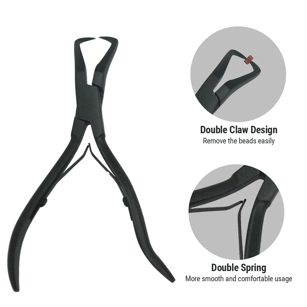 Professional Hair Extension Tool Bundle - nano Ring Applicator Remover Pliers Metal Scissors Hair Loop Kit for Weft Extensions