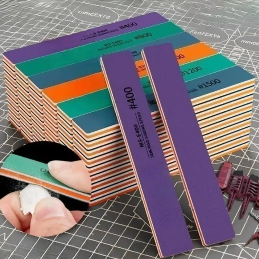 Semi-rigid Semi-rigid Sanding Sticks Washable Wet Dry Use Plastic Model Polishing Rod Reusable MS-E400-1500 Sanding Sticks