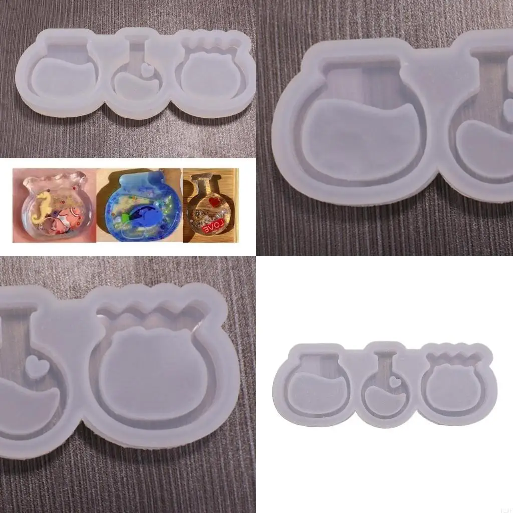   Shiny Glossy Silicone Decoration Molds Wishing Bottle Keychain Mold DIY Pendant