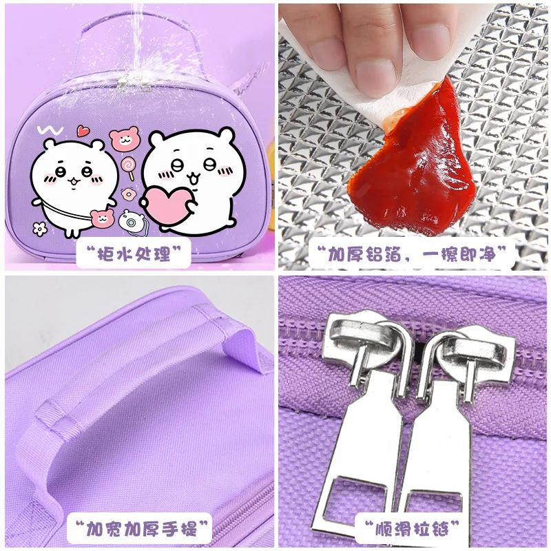 Hachiware Student Lunch Bag Student Cute Hachiware Usagi Insulation Bag Portable Large Capacity Portable Lunch Box Bag New Girl