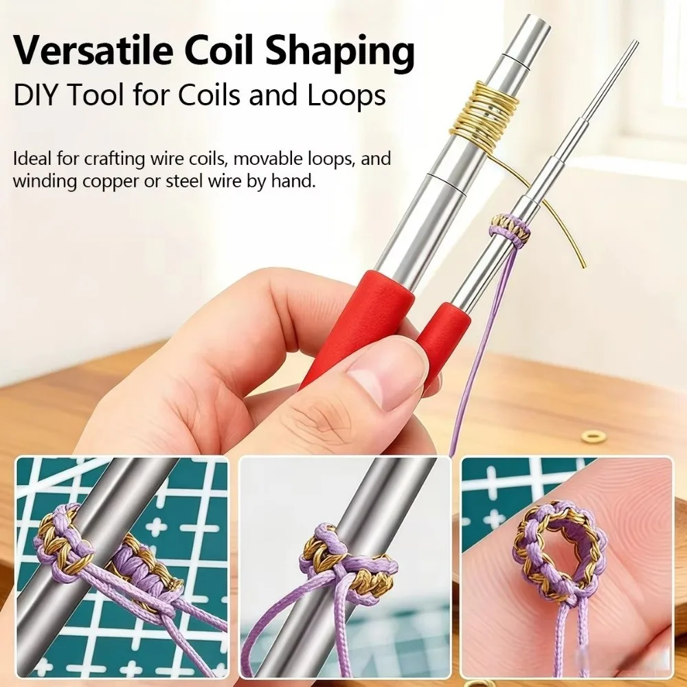 Non-Slip Wire Looping Tool Durable Jump Ring Forming Jewelry Pliers Set Handmade Comfort Grip Handle for 3Pcs/Set
