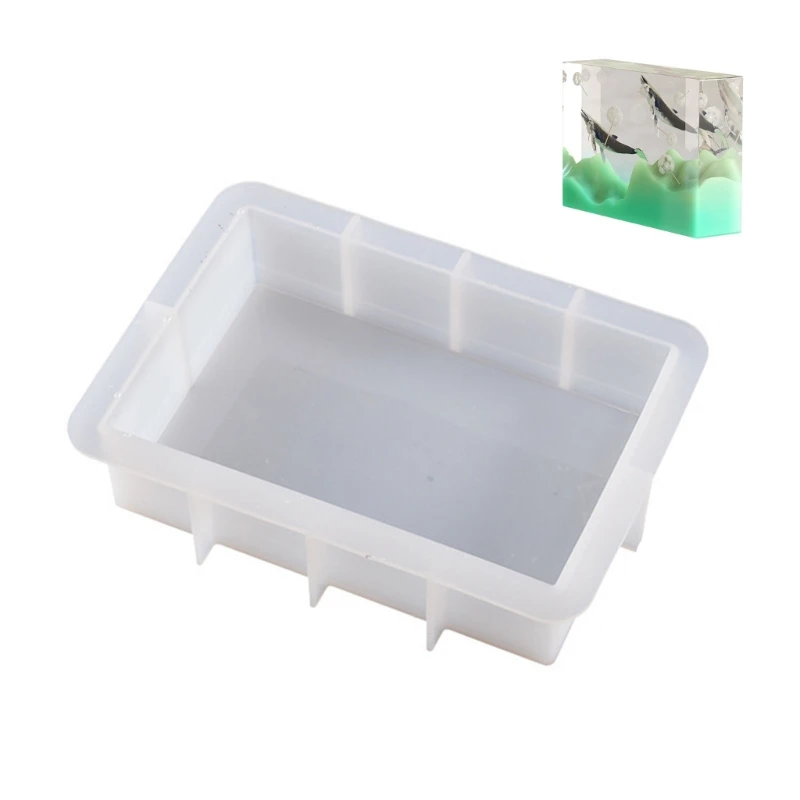 Handcraft Silicone Rectangular Mold for Resin Crafting Large Size Silicone Moulds for Making 3D Decors and Present