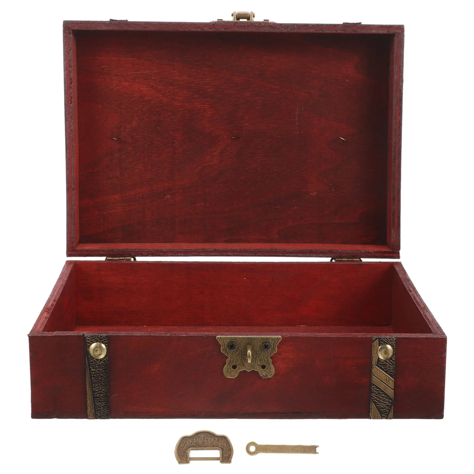 Retro Vintage Wooden Jewelry Box Organizer Wood Trinket Storage Case Decorative Jewelry Organizer Box Wooden Treasure Chest