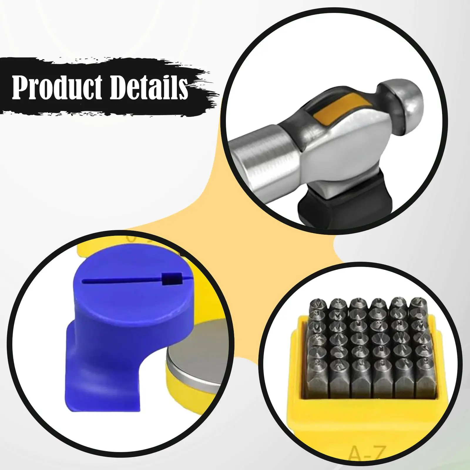Steel Bench Block Metal Stamping Kit Jewelry Making Tools Letter Punch Set Number Stamp for Metal Jewellery
