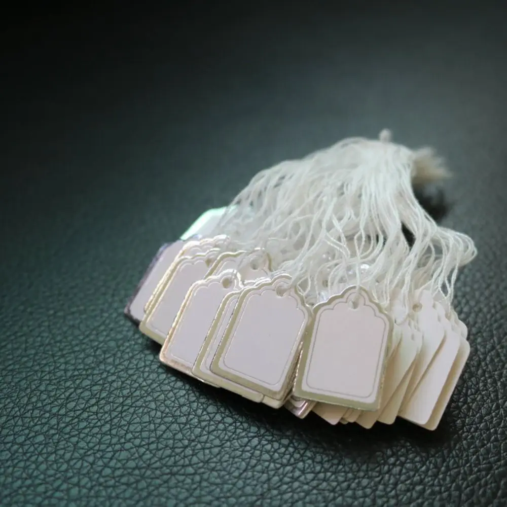 100PCS Accessories Card Paper Gold/Silver Edge Jewelry Price Labels Display Tool Jewellery Hangtags Hanging Tags
