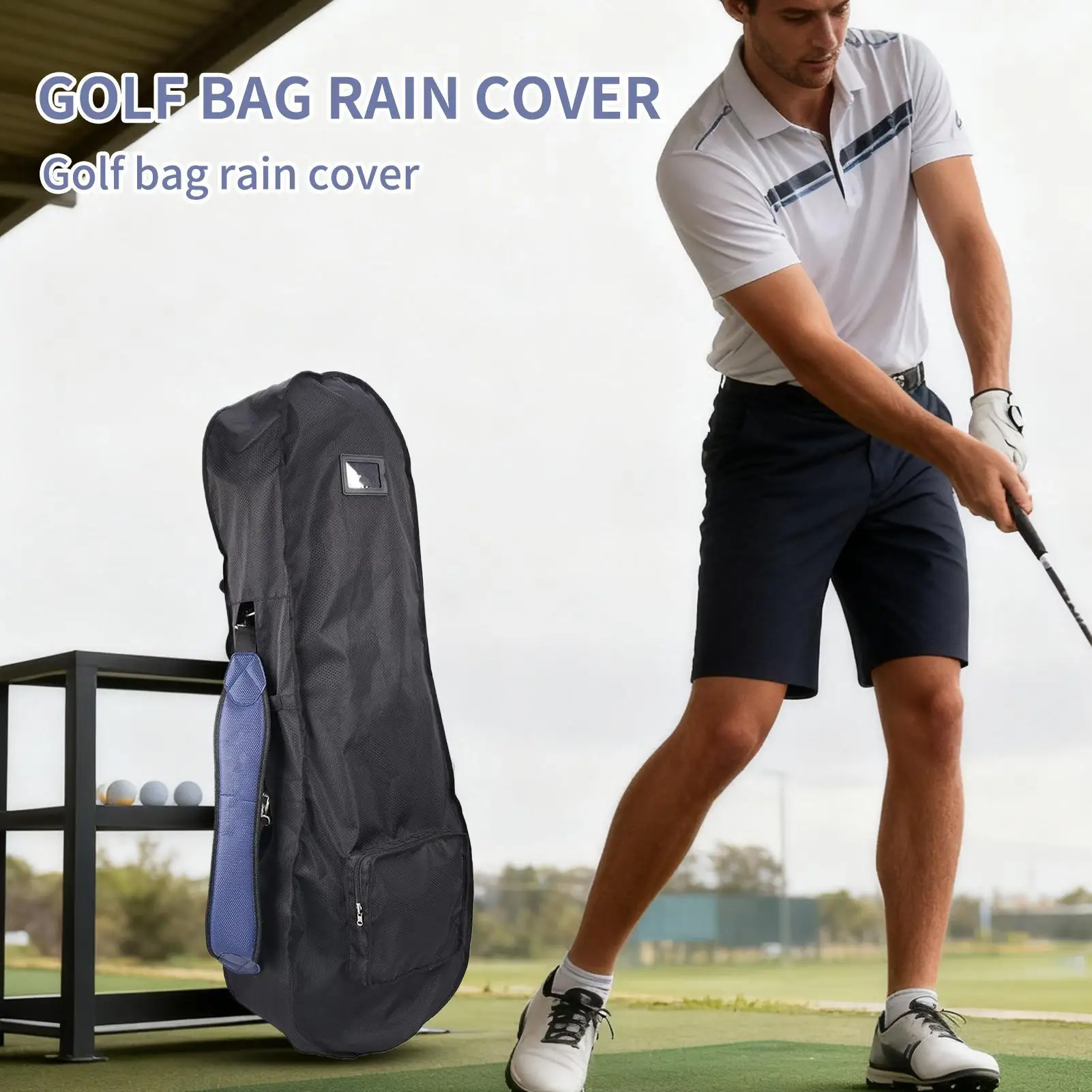 Golf Bag Rain Cover Waterproof Protector Foldable Golf Rain Hood for Daily Training Travel Women Men Golfer Daddy Golfing