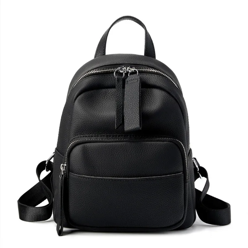 2026 New Fashion Genuine Leather Women Backpack Durable Classic Solid Color Travel Backpack & Stylish School Bag Daily Daypack