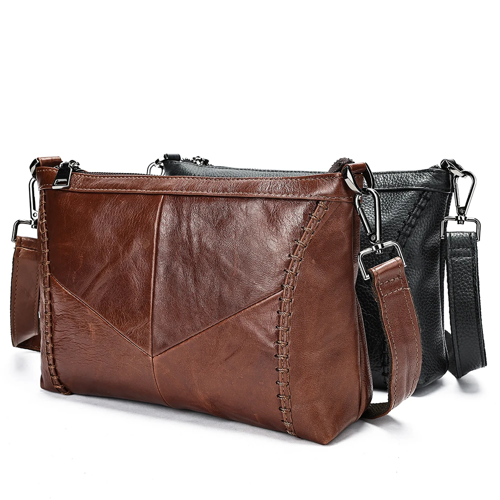 First-Layer Cowhide Messenger Bag, Soft Cowhide Bag for Middle-Aged Mothers, Large-Capacity Genuine Leather Women's Bucket Bag
