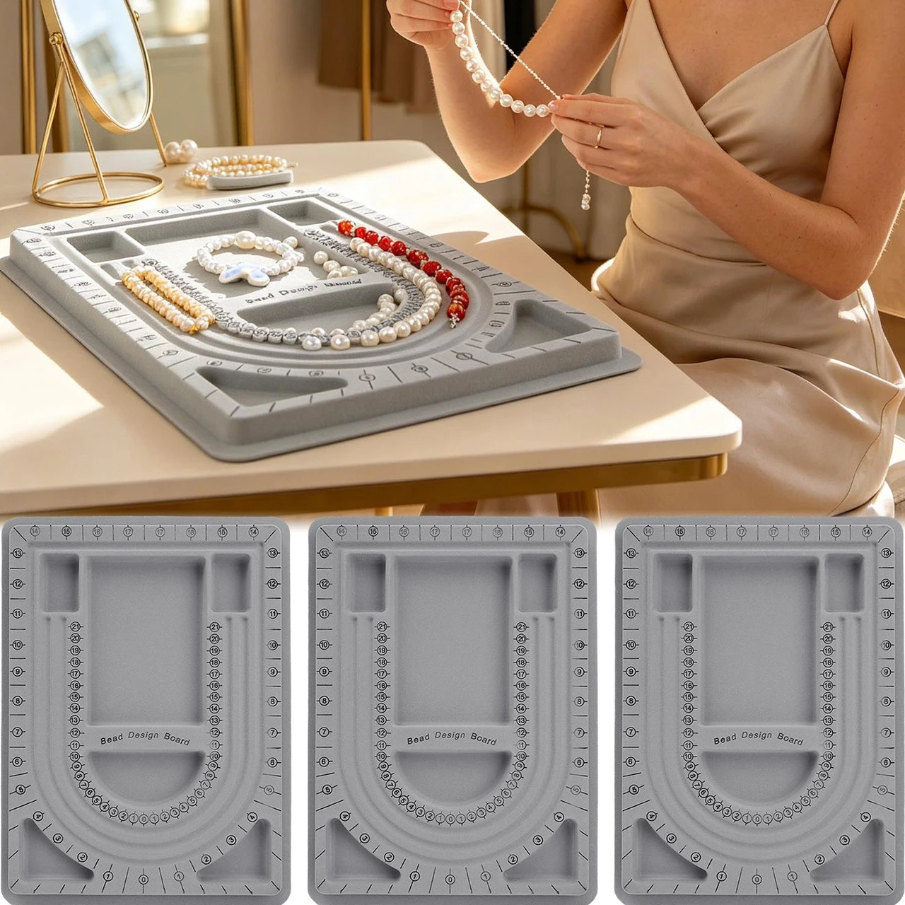 Handmade bead design plate DIY bracelet bracelet tray jewelry display rack jewelry storage bead threading tool artifact