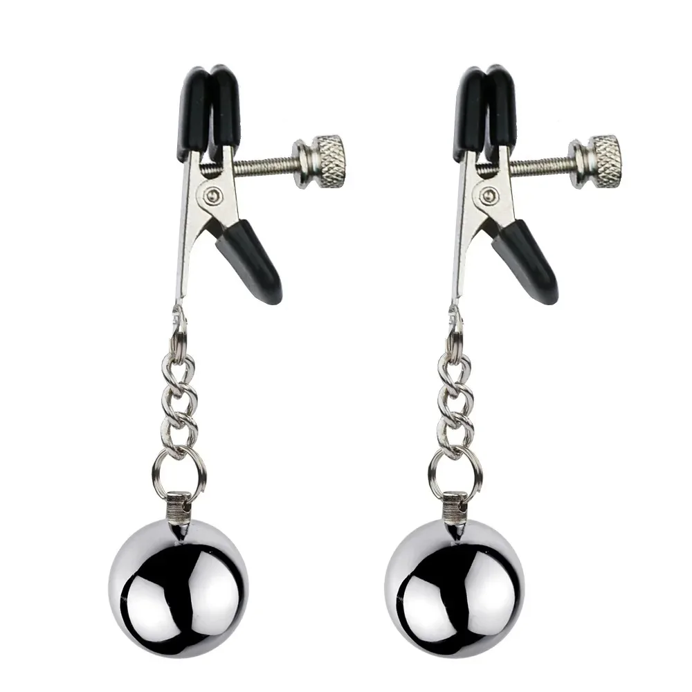 Butterfly Style Stainless Metal Nipple Clips Breast Stimulator BDSM Bondage Toy with Chain for Adult Couple Role Play Game