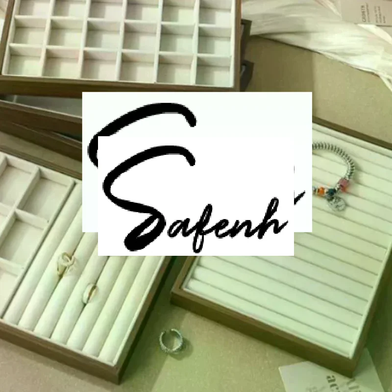 Tray For Storing Displaying Jewelry Accessories Dimensions 25*18*2.5 Cm Peach Wood Large Capacity Jewelry Storage Box