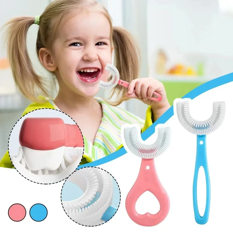 1/3pc 360 Degree U-shaped Baby Toothbrush Children Cleaning Toothbrush Teethers Baby Tooth Brushes Silicone Kids Teeth Oral Care