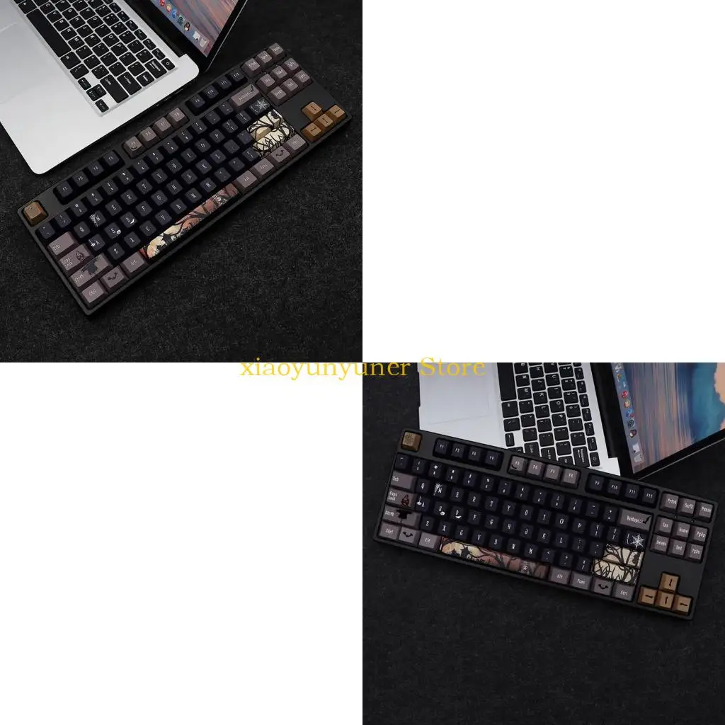 P9JB 85% PBT Halloween Theme Keycaps 136-Key Dye Sublimation Cherry Height Machinery