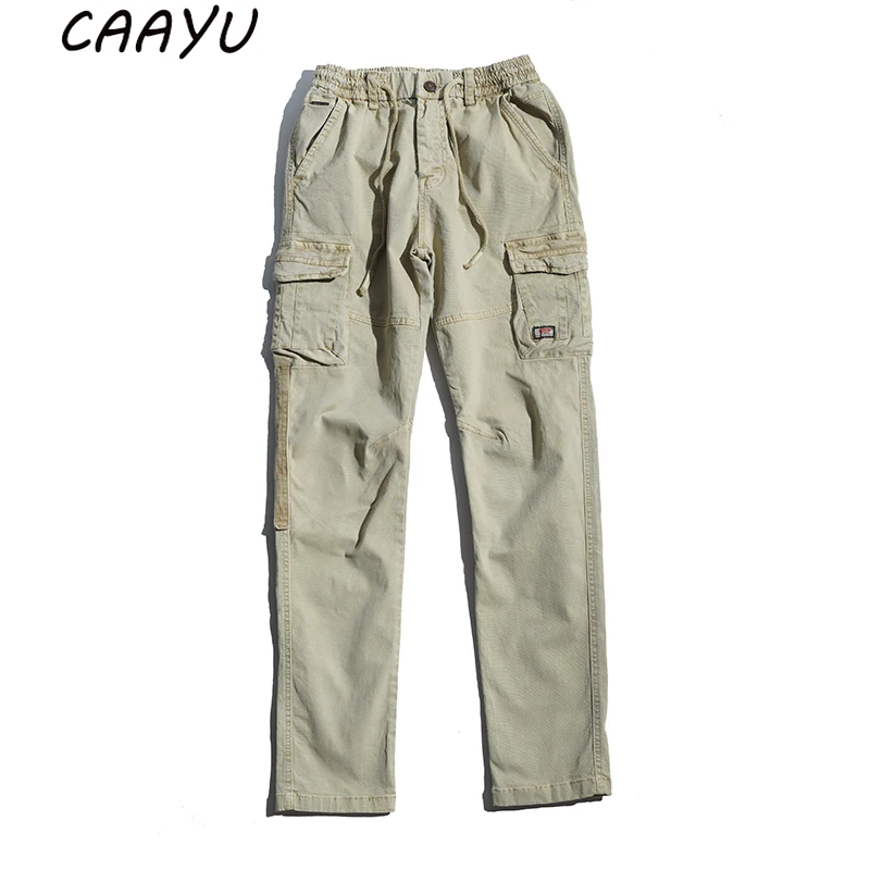 CAAYU Mens Cargo Pants Men 2022 New Joggers Male Hip Hop Japanese Streetwear Casual Vintage Trousers Jogging Khaki Pants For Men