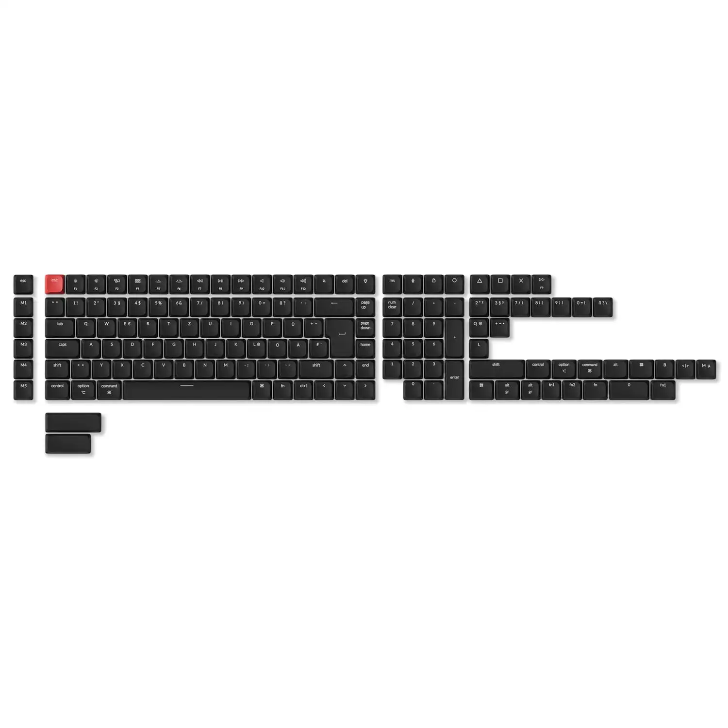 Keychron ISO Low Profile Shine-Through ABS LSA Full Set Keycap Set for Mechanical Keyboard