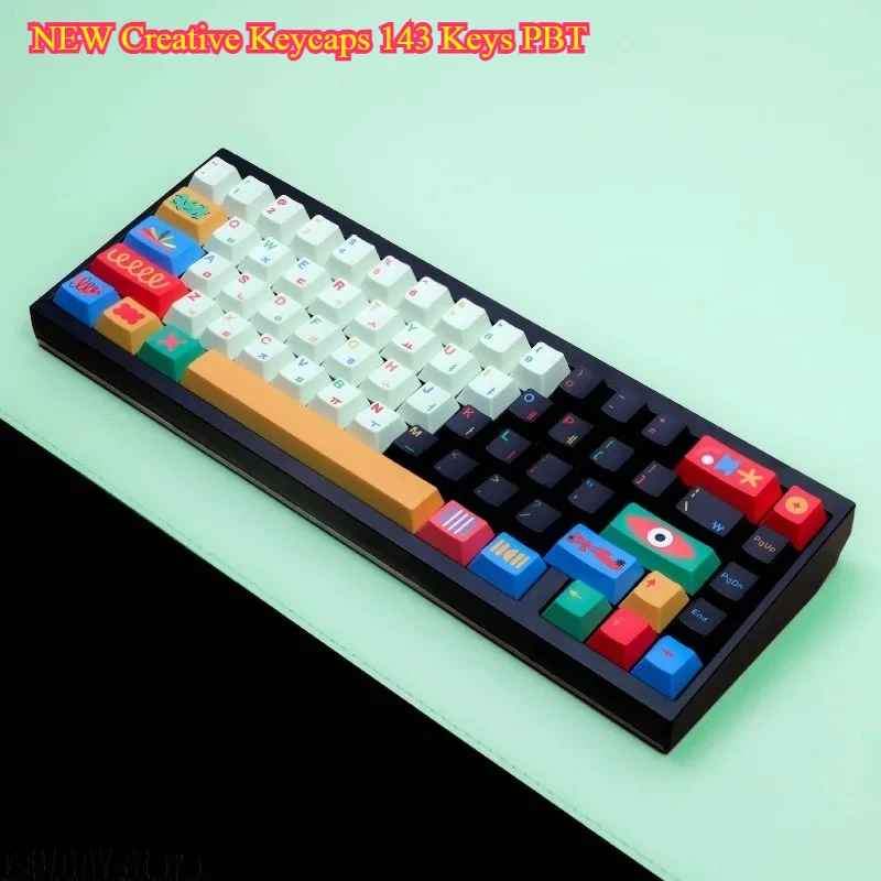 NEW Creative Keycaps 143 Keys Pbt Sublimation EN/KR/FR/DE/ES/JP GMK Replica for Mechanical Keyboard Keyboard Caps Accessories