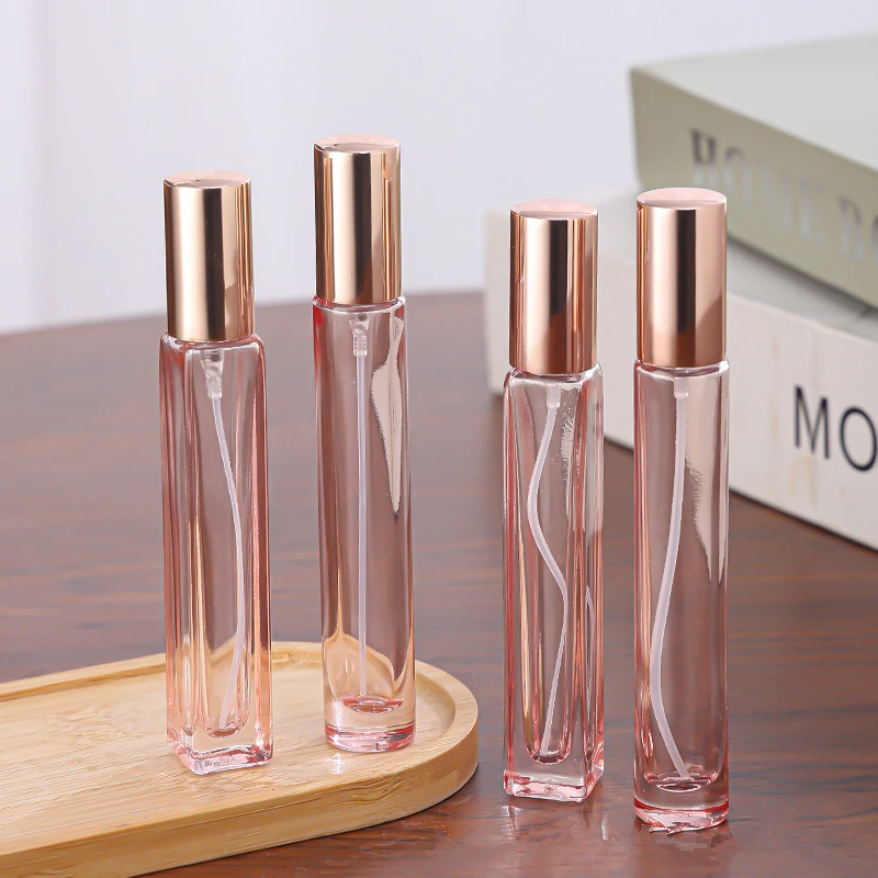 50pcs 10ml Pink Perfume Spray Bottles Glass Shell Spray Atomizer Portable Travel Perfume Storage Bottle