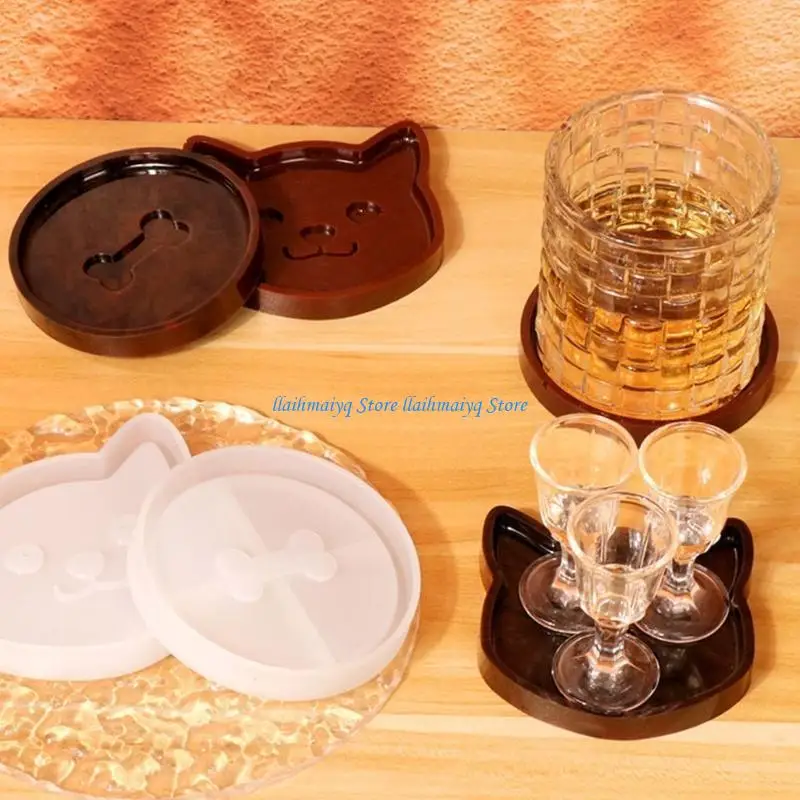 573B Handmade Epoxy Resin Mold Cats Bone Silicone Concrete Mould