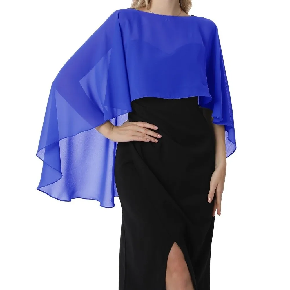 French Retro Loose Fit Chiffon Cover Up Transparent Elegant Sheer Shawl Top Cloak Bohemian Beach Poncho Beachwear