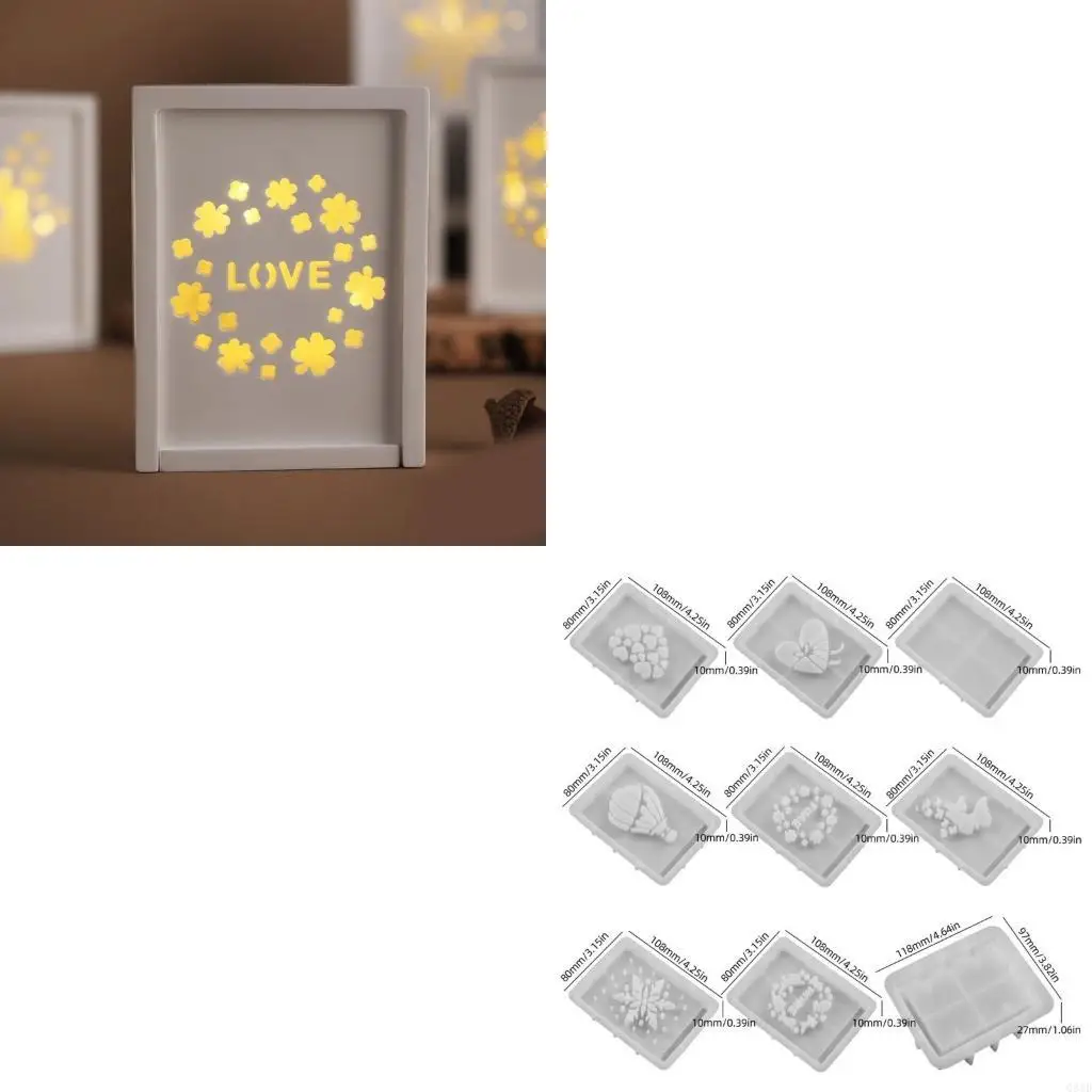 Silicone Storage Box Mold Set Moulds Rectangular Silicone Texture Suitable for Home and Office Ornament